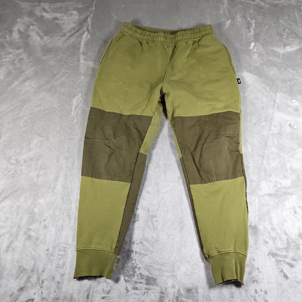 Stussy Sweatpants Mens Small Double Knee Ankle Zip Tapered Cotton Streetwear